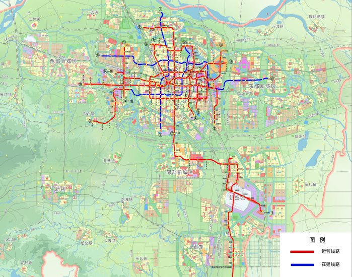 鄭州市市軌道交通在建運(yùn)營線路圖